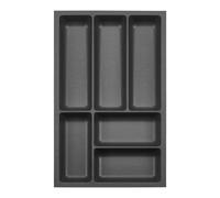 ORGA-BOX 3 Range-couverts Profondeur : 473 x Largeur : 291 mm anthracite avec structure Canvas pour tiroirs de 40, par ex. dans les cuisines Nobilia/Noblessa à partir de 08.2012.