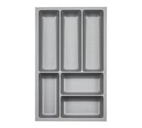 ORGA-BOX 3 Range-couverts Profondeur : 473 x Largeur : 291 mm gris argenté avec structure Canvas pour tiroirs de 40, par ex. dans les cuisines Nobilia/Noblessa à partir de 08.2012.