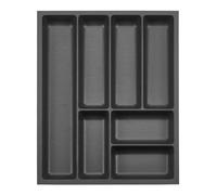 ORGA-BOX 3 Range-couverts Profondeur : 473 x Largeur : 391 mm anthracite avec structure Canvas pour tiroirs de 50 mm par ex. dans les cuisines Nobilia/Noblessa à partir de 08.2012.