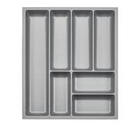 ORGA-BOX 3 Range-couverts Profondeur : 473 x largeur : 391 mm gris argenté avec structure Canvas pour tiroirs de 50 mm par ex. dans les cuisines Nobilia/Noblessa à partir de 08.2012.