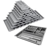 ORGA-BOX 3 Range-couverts Profondeur : 473 x Largeur : 491 mm gris argenté avec structure Canvas pour tiroirs de 60 cm
