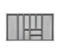 ORGA-BOX 3 Range-couverts Profondeur : 473 x Largeur : 791 mm gris argenté avec structure Canvas pour tiroirs de 90 mm par ex. dans les cuisines Nobilia/Noblessa à partir de 08.2012.
