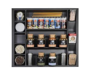 ORGA-BOX I Multi-boîte à épices 513 x 473 x 28 mm gris lave avec structure perlée Multi-boîte à épices pour Tandembox Antaro/Intivo et ModernBox dans l'armoire de 60 cm