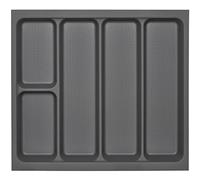 ORGA-BOX I Rangement polyvalent 519 x 50 x 473 mm gris orion avec revêtement anti-buée Rangement à couverts pour Tandembox Antaro/Intivo et ModernBox dans armoire de 60 cm