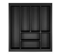 Orga-Box Junker Slim Range-couverts 425 x 476 mm gris lave structure perlée pour armoires de cuisine de 50 cm