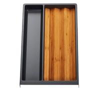 ORGA-BOX Rangement polyvalent SEPARADO Individual gris ardoise grainé (300 x 474 x 51 mm) Rangement de tiroir largeur d'armoire de 40 cm, y compris le bac à épices en bambou