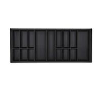 ORGA-BOX VII Insert à couverts design noir 1126 x 474 mm rangement pour couverts pour cuisines Veriset Warendorf et bien plus encore. avec 120 corps