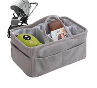 Organisateur à Couches,Portable En Velours Côtelé Grand Rangement | Panier de Rangement pour Couches avec Poignée | Pour Lingettes Biberon Maison Chevet Bureau Coffre De Voiture