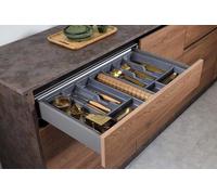 Organisateur à couverts de 60 cm - système de rangement pratique - séparateurs pour tiroirs - argenté