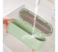 Organisateur à couverts Unyqoos® avec égouttoir et couvercle transparent gris, boîte de rangement en PP pour couteaux, fourchettes et cuillères – compact et polyvalent