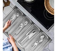 Organisateur à couverts Unyqoos® : ensemble de 4 pièces en acier inoxydable (SUS304) – système modulaire de rangement pour couverts, empilable et compatible lave-vaisselle