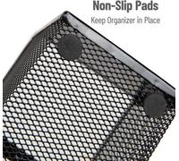 Organisateur à couverts Unyqoos® noir – 3 compartiments, en fil métallique avec revêtement par poudre, range-couverts gain de place pour la cuisine et le plan de travail, avec poignée de transport