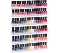 Organisateur à vernis à ongles en acrylique - Rangement pour cosmétiques - Six niveaux - 38 cm de long - Transparent