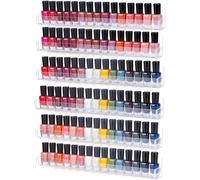 Organisateur à vernis à ongles en acrylique - Rangement pour cosmétiques - Six niveaux - 38 cm de long - Transparent