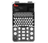 Organisateur Batterie Portable, étui Rangement avec testeur, étui Transparent Stockage Batterie, Peut contenir 104 Batteries grilles différentes Tailles, 11,8 x 7,1 x 2,2 Pouces