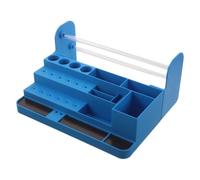 Organisateur D’Outils à Main Bleu en Plastique 25,8x21x12cm | Compartiments Multiples, Fentes Séparées, Structure Ouverte, Tri Rapide, pour Établi Professionnel et Bricolage