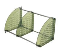 Organisateur D'angle de Salle de Bain Triangulaire, 3 Niveaux, Autoportant | Pet et Acier Inoxydable, Montage Facile, Résistant à L'humidité, Dressing, Vert