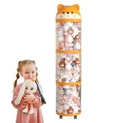 Organisateur D'animaux En Peluche - Tube Transparent De Grande Capacité Avec Roulettes | Conteneur Poupées Jouets Pour, Salle De Stockage, Salle De Jeux Pour Pépinière, Décoration Mignonne