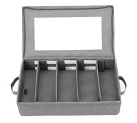 Organisateur d'argenterie avec couvercle, porte-ustensiles à compartiments réglables, boîte de rangement d'argenterie en tissu gris pour tiroir ou voyage, 16, 5 x 13 x 5, 9 pouces, Décorations 'été