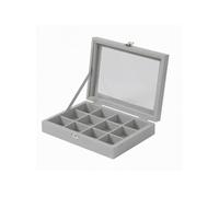 Organisateur de bijoux elégant avec couvercle en verre 12 Compartiments HG05309