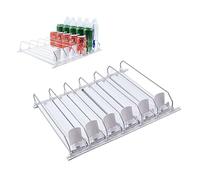 Organisateur de boissons pour réfrigérateur, organisateur de boissons à poussée automatique pour réfrigérateur, distributeur de canettes de soda pour réfrigérateur de 12 oz, 16 (38 cm)