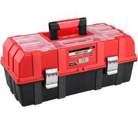 Organisateur de boîte à outils - Coffre de rangement avec tiroirs - Rangement d'outils - Structure à trois niveaux, suspendue - 17 pouces - Gris