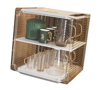Organisateur de Bouteilles D'eau en Acrylique, Support de Rangement Multifonctionnel Robuste pour Comptoir de Cuisine de Taille Moyenne (Blanc moyen 2 couches)