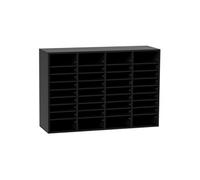 VEVOR Organisateur de Bureau en Bois 100x30,5x68 cm Trieur de Documents à 36 Compartiments Corbeille à Courrier Panneau Aggloméré Étagère Amovible Classeur pour Rangement Fichiers Magazines École Noir