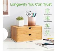 Organisateur de bureau, boîte à tiroirs en bambou, mini commode, design monobloc, boîte d'étagère boîte à maquillage
