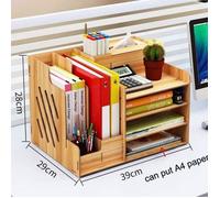 Organisateur de bureau - Ecent - Bois de haute qualité - Jaune - Multi-fonctionnel