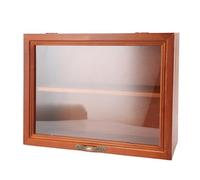 Organisateur de Bureau en Bois, Vitrine Autoportante pour Figurines | Étagère 2 Niveaux Style Ferme Vintage Construction en Bois Robust Compact Rangement de Comptoir Présentoir pour Collection