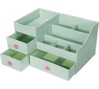 Organisateur de bureau en plastique Organisateur de maquillage Boîte de rangement de cosmétiques Support de papeterie Home Dekorationen - Blau