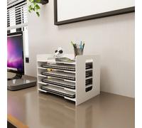 Organisateur de Bureau en PVC, Bac à courrier par 5 Niveaux pour la Maison, Le Bureau, l'école, Bac à documents A4 avec 5 compartiments de rangement, Organisateur de dossiers, Porte-documents pour bur