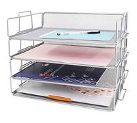 Organisateur de bureau - EXERZ - Corbeilles à courrier 4 pièces - Maille métallique - Superposable - Compatible A4