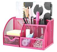 Organisateur de bureau - EXERZ - EX348 - Métal - 7 compartiments - Rose 22 x 14,2 x 12,5 cm