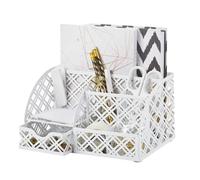 Organisateur de Bureau - EXERZ - EX348F7 - Métal - 7 Compartiments - Blanc