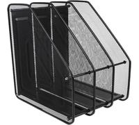 Organisateur de bureau - Récipient pour documents - Boîte à lettres - Organisateur de bureau - Métal ajouré - 24x29x31 cm - Noir