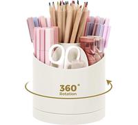 Organisateur de bureau rotatif Unyqoos® - 7 compartiments, rotation à 360°, blanc, 12,7 x 9,7 cm, pour le bureau et la maison
