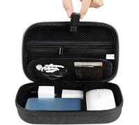Organisateur de câbles pour voyages - Étui de rangement pour appareils électroniques - Accessoires - Double compartiment - 24 x 18 x 10 cm - Noir