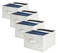 Organisateur de chaussettes 4CONVY pour placard - Organisateur de placard - Organisateur de tiroirs - Boîtes de rangement avec 5 compartiments - Boîtes de rangement pliables pour vêtements - Organisat