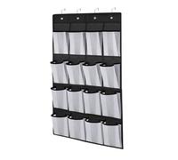 Organisateur de chaussures pour porte - Rangement à chaussures pour la porte - Étagère à chaussures avec 16 grandes poches pour au-dessus de la porte avec 4 crochets métalliques solides - Sac de