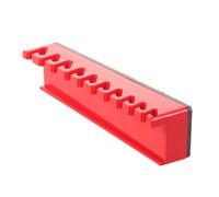 Organisateur de Clés à Cliquet Rouge 10 Emplacements pour Clés | Plateau en Plastique, Montage Mural, Base Élargie, Verrouillage des Fentes, pour Chariots et Boîte à Outils