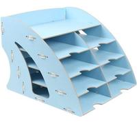 Organisateur de comptoir de dossier - Documents Tri - Accueil Travail Organisez - 5 couches Forme d'entrepôt - Format A4 - Couleur bois