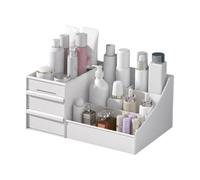 Organisateur de cosmétiques - Coiffeuse avec tiroirs, boîte de soins de la peau, support de parfum idéal | Accessoires de salle de bain pour chambre à coucher, unité de bureau blanc Subsky, support de