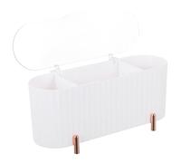 Organisateur de Cotons-tiges à Quatre Compartiments en PP Blanc | Salle de Bain et Chambre, Rangement des Accessoires, Tri Facile