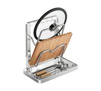 Organisateur de couvercle de poêle en acier inoxydable - Ustensiles de cuisson, support d'assiette, support de séchage de cuisson | Support d'ustensiles robuste polyvalent pour outils de cuisson
