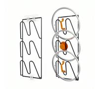 Organisateur de couvercles de casserole, support de couvercles de casserole, sans perçage nécessaire - Montage mural/de porte adhésif, convient aux portes/murs de placard lisses, rangement de cuisine 