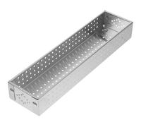 Organisateur de Couverts Multifonction en Acier Inoxydable 304, Grand | Rectangulaire Argenté, Drainage Intégré, Cuisine et Restaurant, Rangement Solide des Baguettes et Couverts