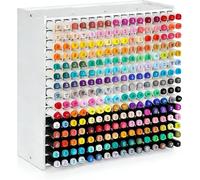 Organisateur de feutres 240 compartiments - Acrylique - 36,5 x 34 cm - Blanc - Pour marqueurs et stylos