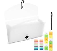 Organisateur de Fichiers 13 Pochettes Extensibles, Organiseur Portable de Reçus Mensuels 26x15 cm pour le stockage Réception Cartes Reçus Facture